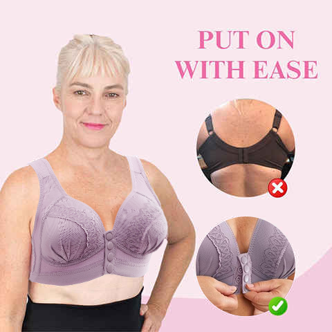 BUY 1 GET 1 FREE - Front Button Breathable Skin-Friendly Cotton Bra