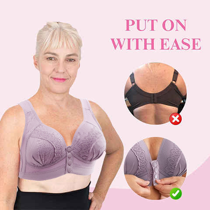 BUY 1 GET 1 FREE - Front Button Breathable Skin-Friendly Cotton Bra